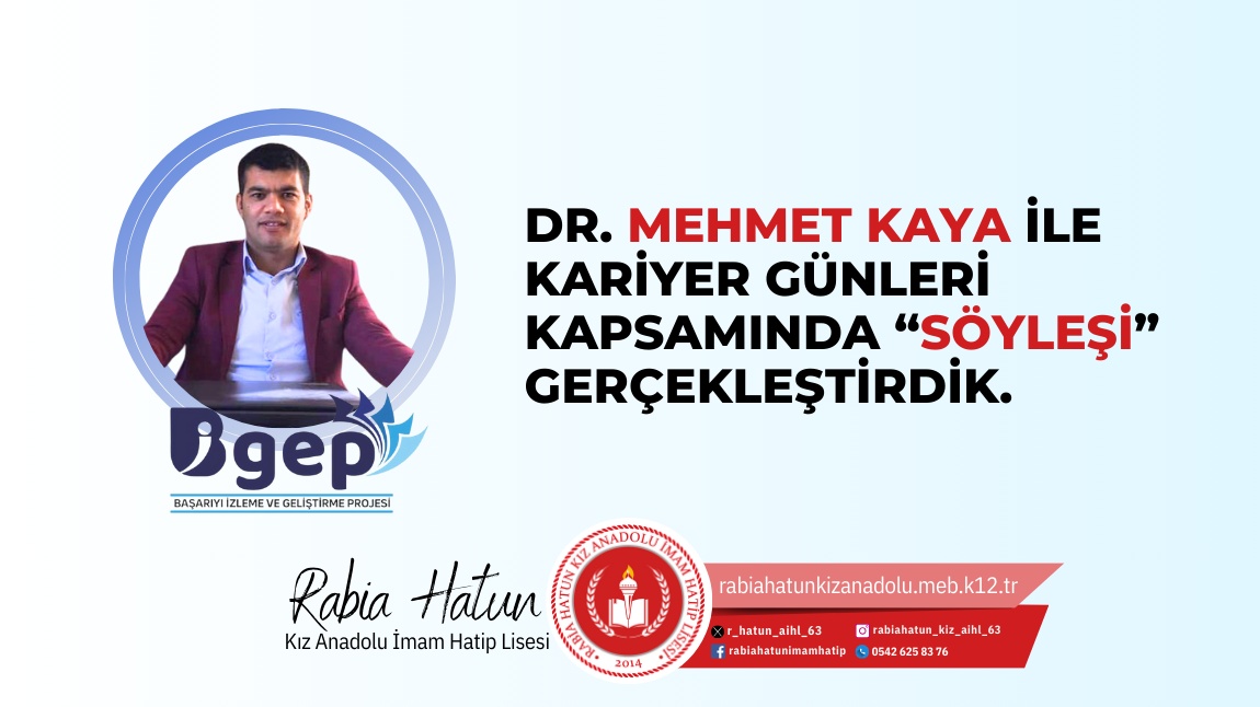 Dr. Mehmet Kaya İle Söyleşi Gerçekleştirdik.
