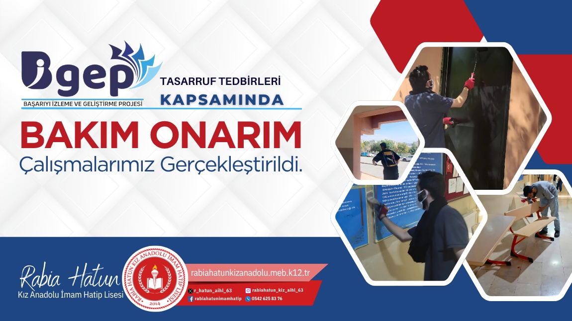 BİGEP Tasarruf Tedbirleri Kapsamında Onarım Çalışmalarımız Gerçekleştirildi.