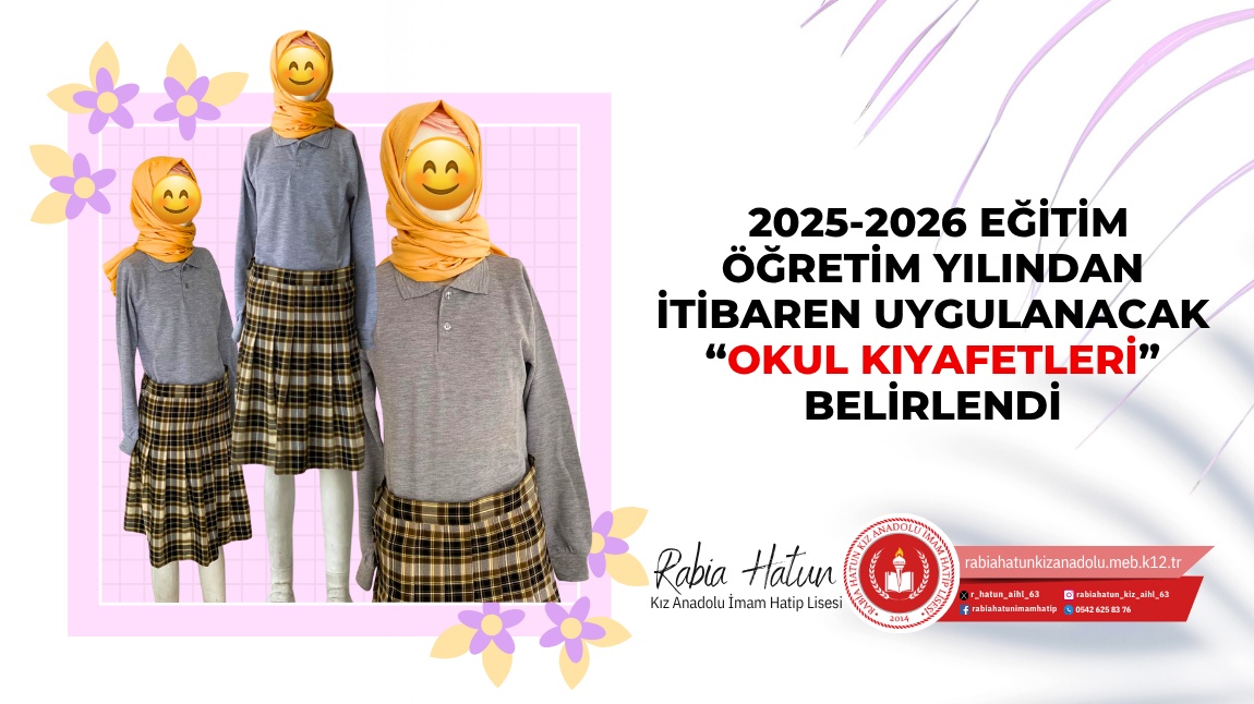 2025-2026 Eğitim Öğretim yılından itibaren uygulanacak Ortaokul kısmı okul kıyafetleri belirlendi.